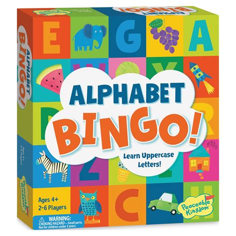 Peaceable Kingdom Alphabet Bingo! Letter Learning Educational .